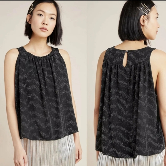 NWT ANTHROPOLOGIE Carly Shimmer tank top - Picture 2 of 10